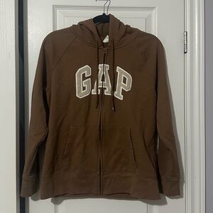 GAP Brown Full-Zip Hoodie with Appliqué Logo